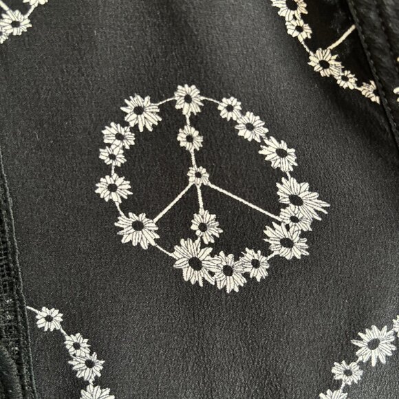 M/L Sandro 100% Silk Peace and Flowers Mini Dress - Picture 8 of 14